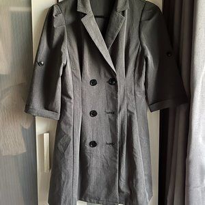Dark Gray Double-breasted Blazer Dress